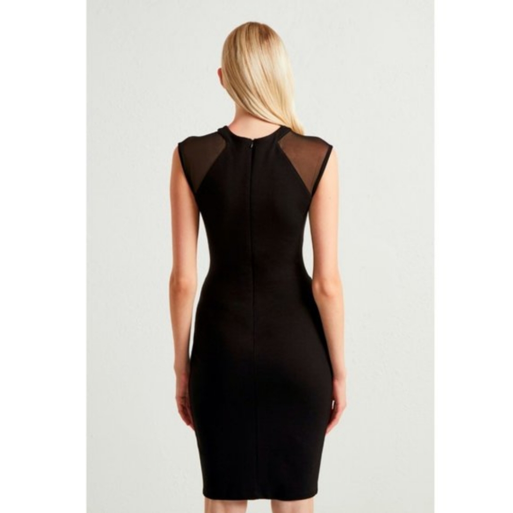 French Connection Viven Mesh Paneled Sheath Dress - Picture 8 of 12